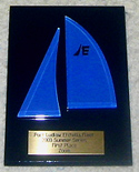 Sails are reverse painted before mounting to the black acrylic backboard